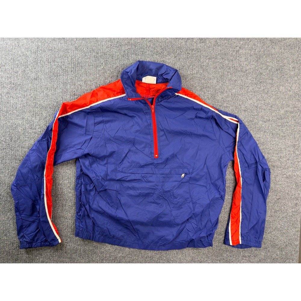 Vintage Nike Windbreaker Jacket Mens Medium Blue Red Quarter Zip USA Made 90s